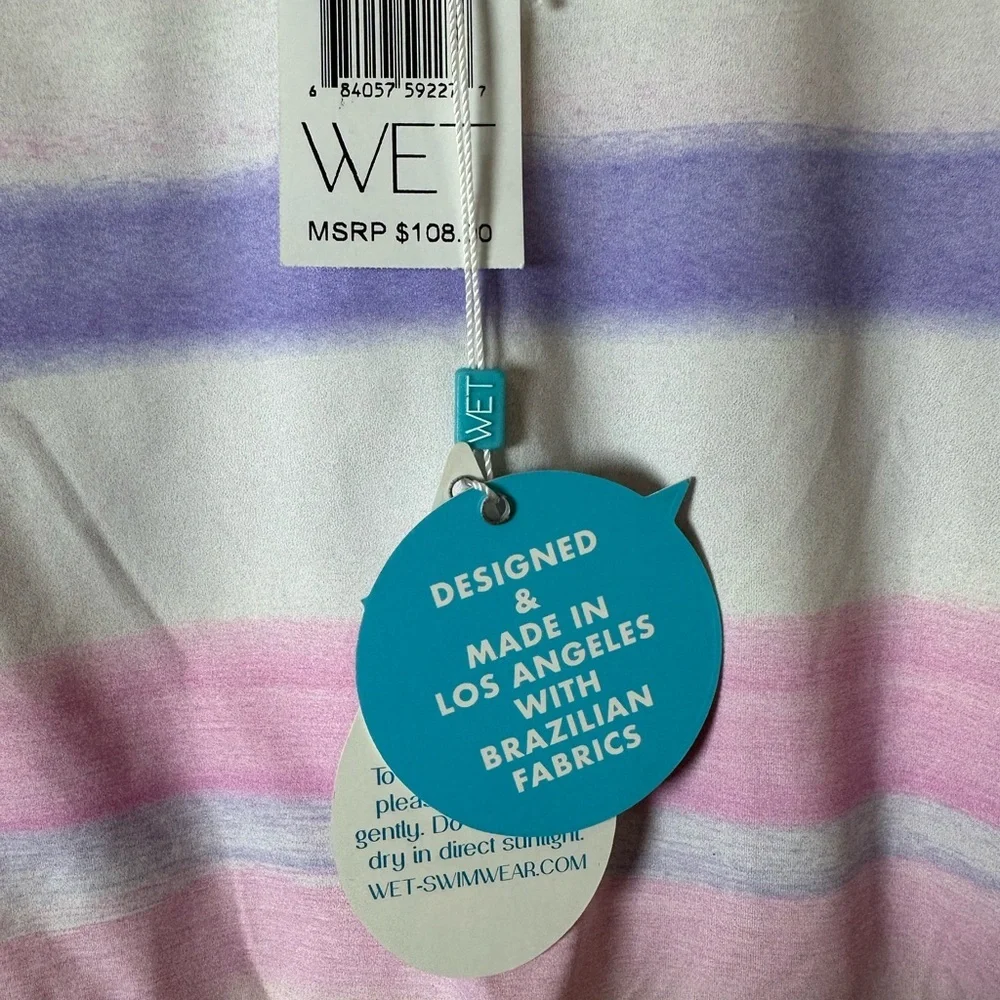 WET Swimwear Watercolors Long Sleeve Crop Top XL‎